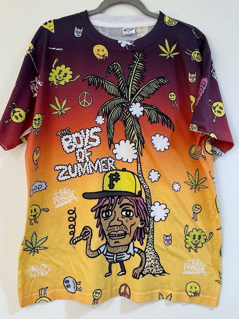 Wiz Khalifa Boyz of Summer Tour Short Sleeve Shirt Size Large